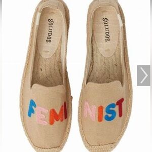 Soludos espadrills feminist embroidery, brand new never worn